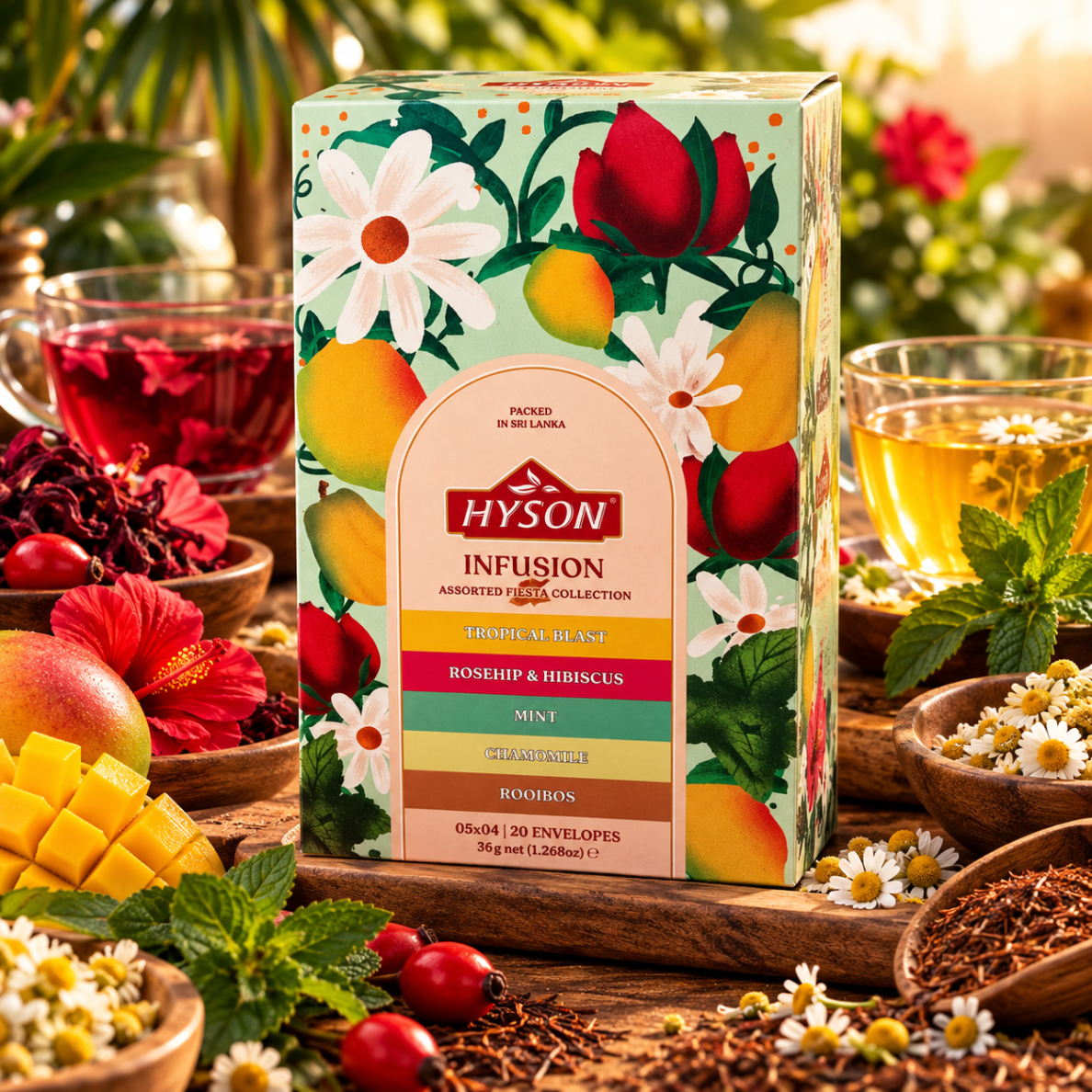 HYSON „Fiesta Fave Collection“ – ARBATŲ RINKINYS „INFUSION“ (pakeliais)