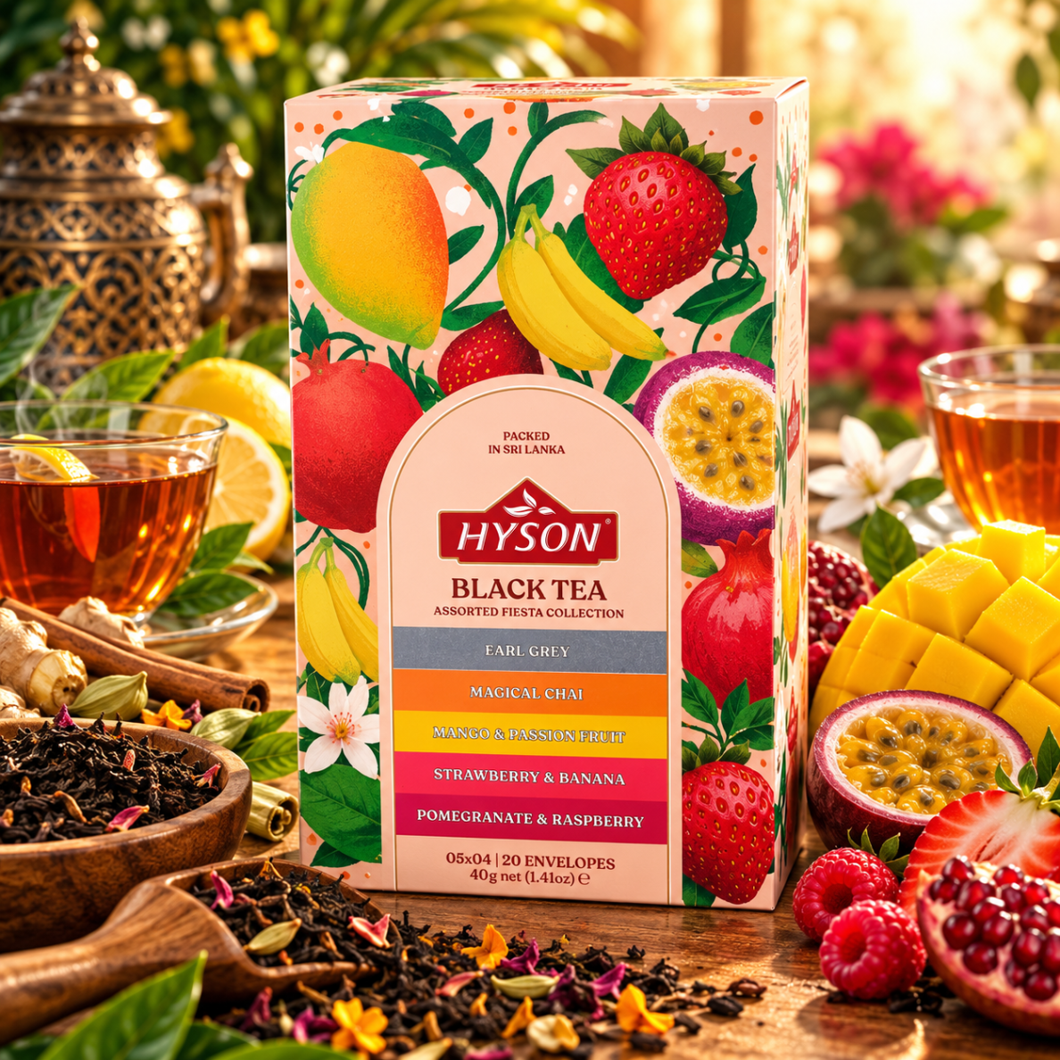 HYSON „Fiesta Fave Collection“ – JUODOJI ARBATA (pakeliais)
