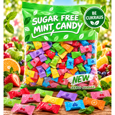 Becukriai saldainiai "MINI MĖTINUKAI", 1kg Becukriai saldainiai "MINI MĖTINUKAI", 1kg