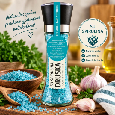 Jūros druska su spirulina Jūros druska su spirulina
