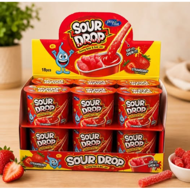 SOUR DROP – Braškių skonio  skanėstas!