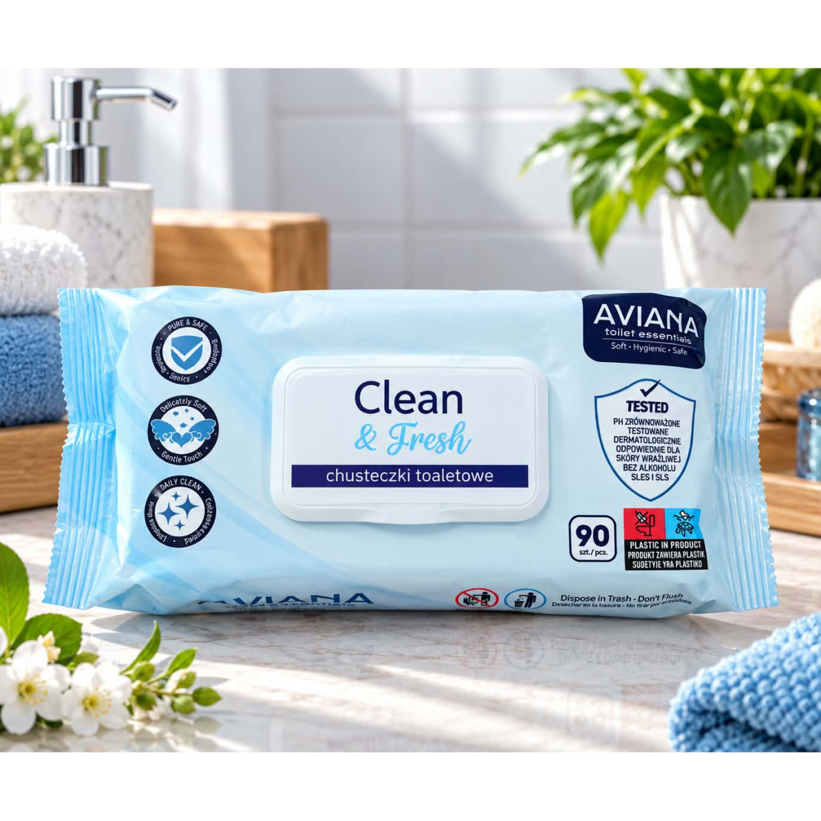 AVIANA Clean & Fresh – drėgnos tualeto servetėlės