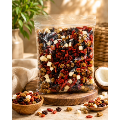 Džiovintų uogų mišinys su kokosais, 300g Džiovintų uogų mišinys su kokosais, 300g