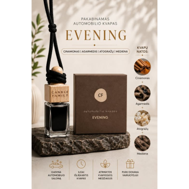 EVENING – Pakabinamas automobilio kvapas 12 ml EVENING – Pakabinamas automobilio kvapas 12 ml