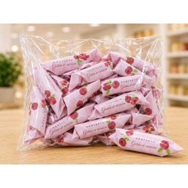 Saldainiai „KARVUTĖ“ su avietėmis, 500 g Saldainiai „KARVUTĖ“ su avietėmis, 500 g