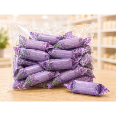Saldainiai „KARVUTĖ“ su levandomis, 500 g Saldainiai „KARVUTĖ“ su levandomis, 500 g