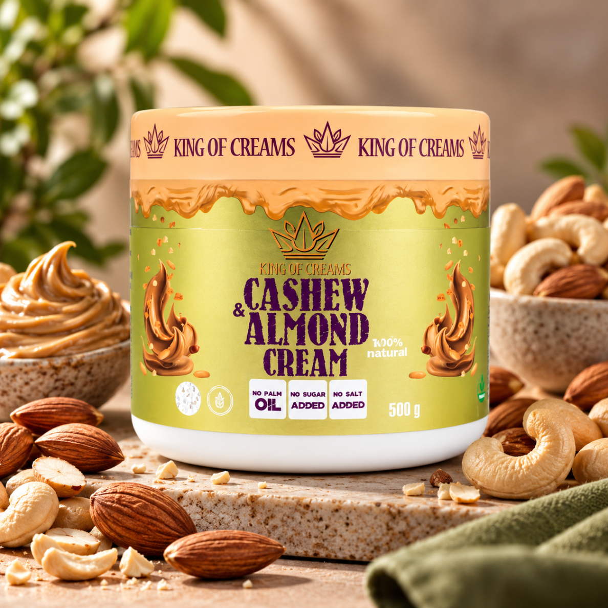 King of Creams® anakardžių ir migdolų kremas 500 g King of Creams® anakardžių ir migdolų kremas 500 g