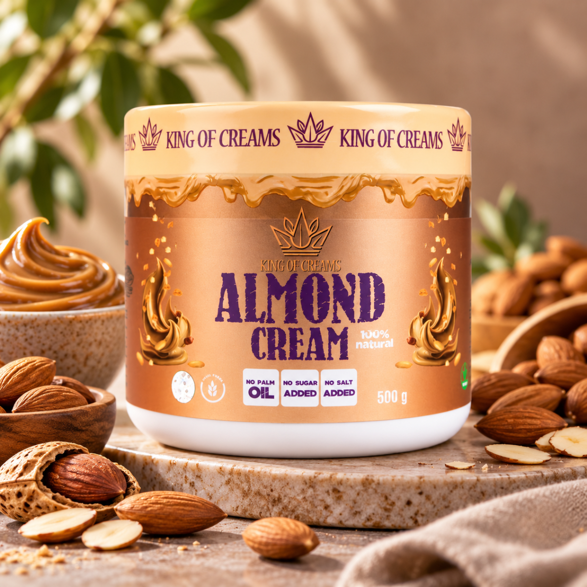 King of Creams® natūralus migdolų kremas 500 g