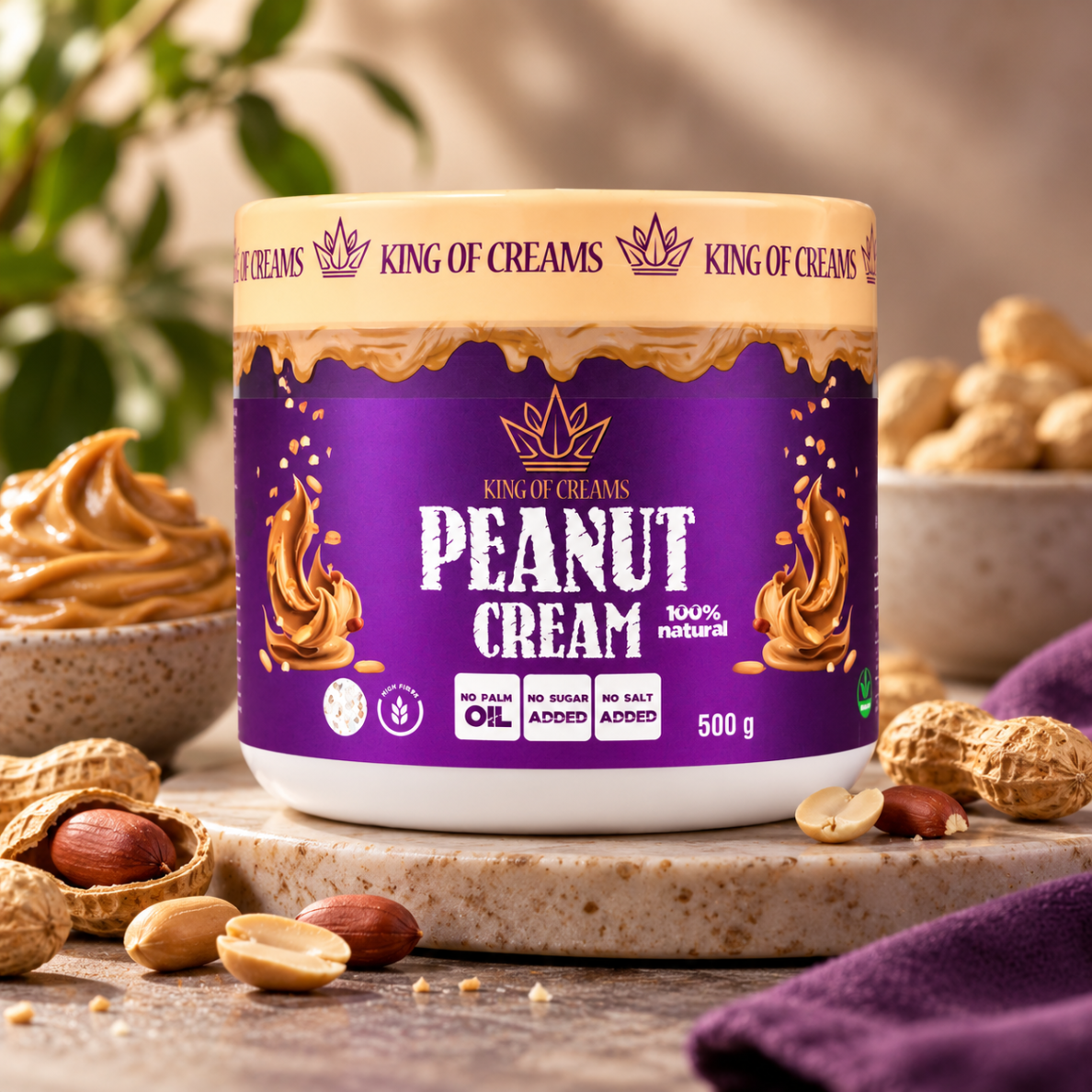 King of Creams Peanut cream (Žemės riešutų kremas) 500 g King of Creams Peanut cream (Žemės riešutų kremas) 500 g
