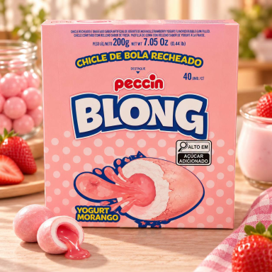 Kramtomoji guma "Blong" braškinio juogurto skonio Kramtomoji guma "Blong" braškinio juogurto skonio