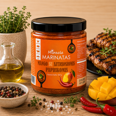 Marinatas SU MANGO IR AITRIOSIOMIS PAPRIKOMIS