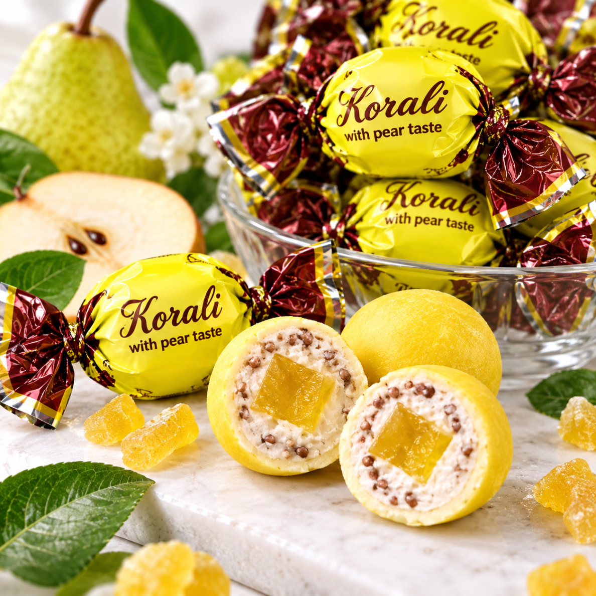 Saldainiai "Kriaušių rutuliukai", 200 g
