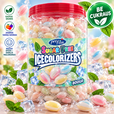 Saldainiai be cukraus "LEDO LAŠELIAI", 800g Saldainiai be cukraus "LEDO LAŠELIAI", 800g