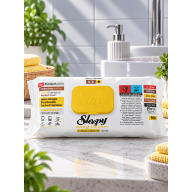 Sleepy „Easy Clean“ paviršių valymo servetėlės – eukalipto kvapo 100 vnt. Sleepy „Easy Clean“ paviršių valymo servetėlės – eukalipto kvapo 100 vnt.