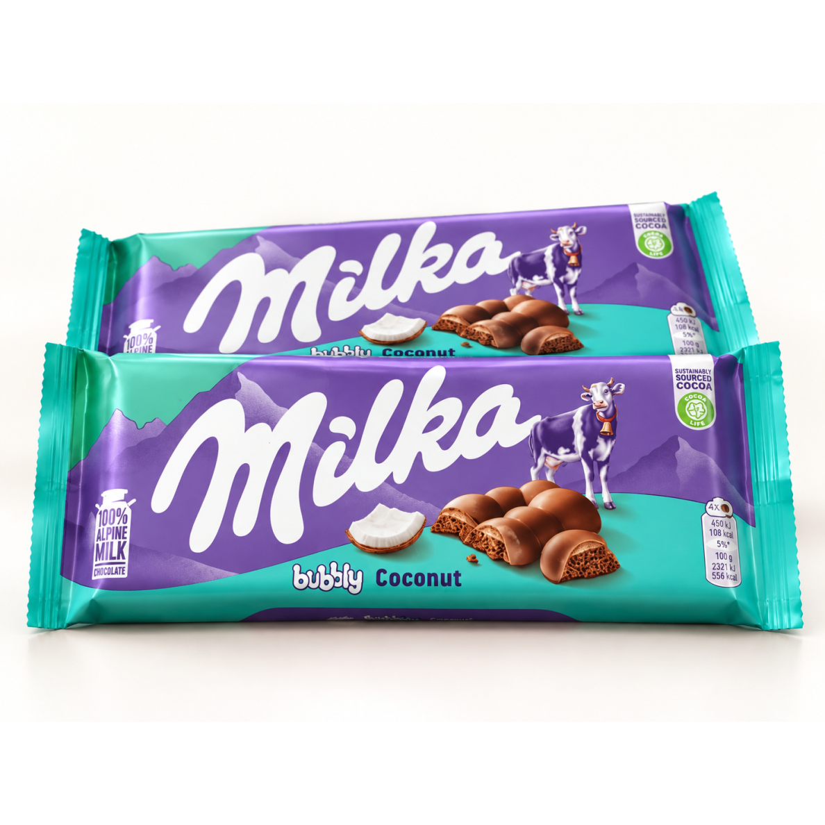 Šokoladas "MILKA" bubbly su kokosu, 1 vnt.