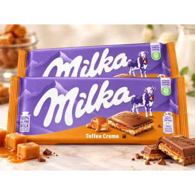 Šokoladas "MILKA" su TOFFEE kremu, 1 vnt.