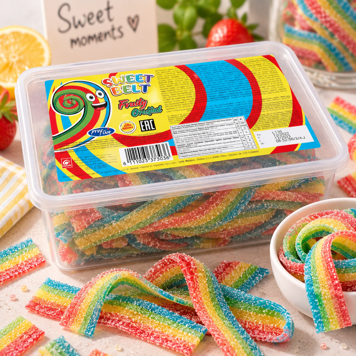 Vaisinės cukruotos juostelės, 1 kg
