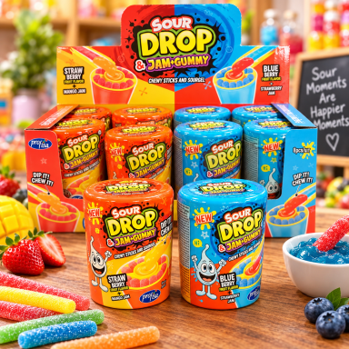 Žele saldainiai su džemu "SOUR DROP", 1 vnt. Žele saldainiai su džemu "SOUR DROP", 1 vnt.