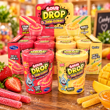 Žele saldainiai su džemu "SOUR DROP", 1 vnt. Žele saldainiai su džemu "SOUR DROP", 1 vnt.